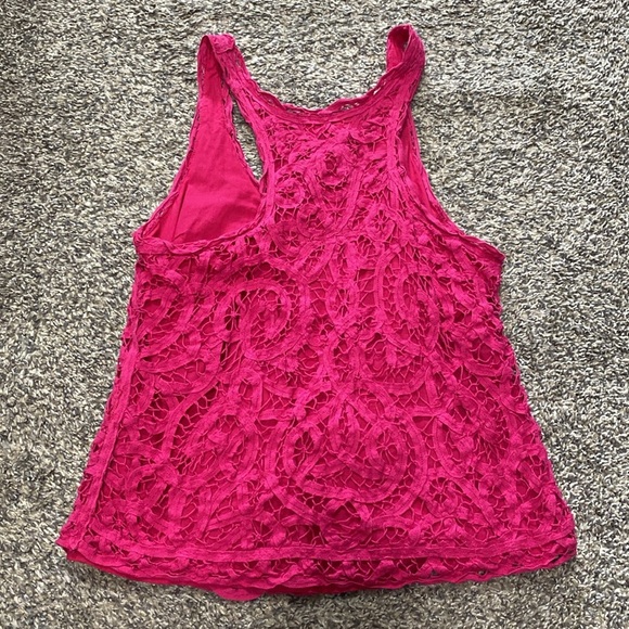 Bright Pink Lace Tank by Hollister - Picture 2 of 5